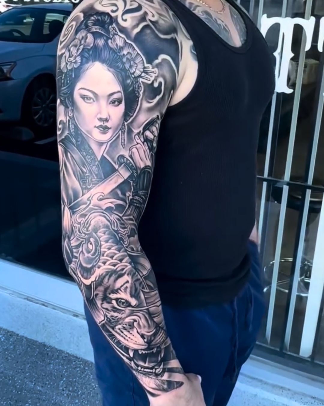 Arm sleeve tattoo in Cape Coral Florida
